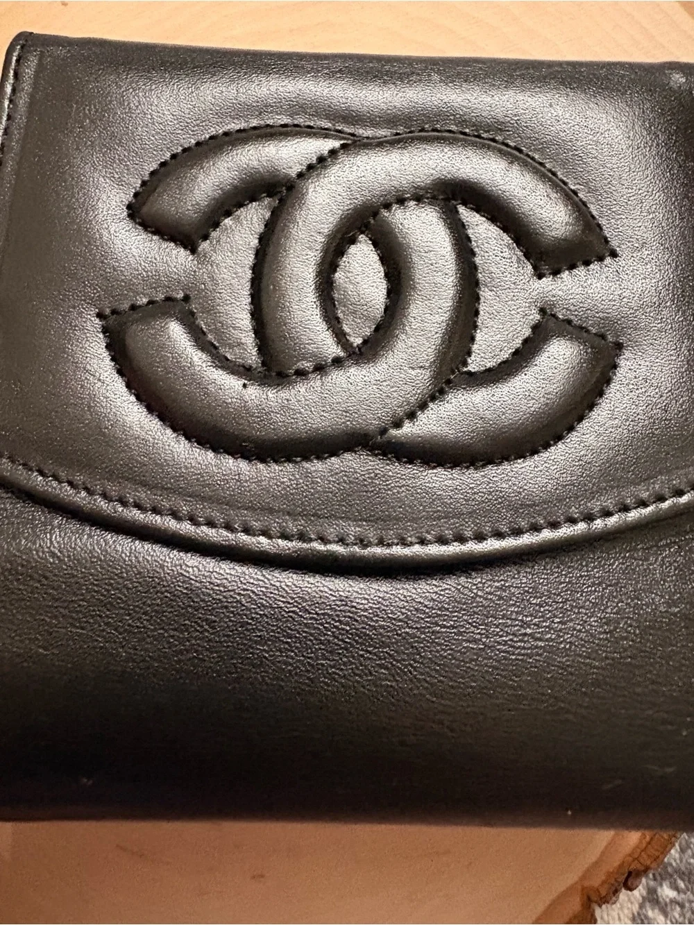 CHANEL Black Quilted CC Logo Card Holder